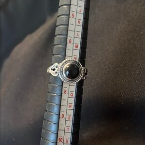 Elegant Silver and Black Ring